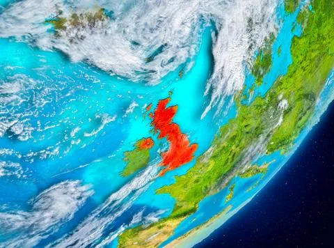 United Kingdom from space Stock Illustration