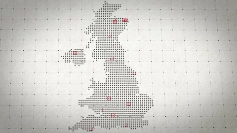United kingdom Tech Map Insights Connectivity Data stream Coordinate Analytics Stock Footage 312359408
