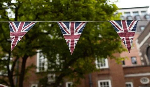 United Kingdom triangle flags Stockfoto's