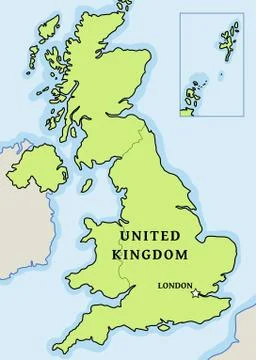 United Kingdom vector map - simple map graphics. Stock Illustration