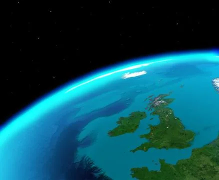 United Kingdom viewed  from outer space Stock Illustration