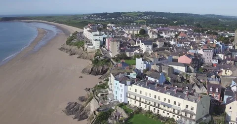 United Kingdom, Wales, Dyfed, Pembrokshire, Tenby Stock Footage