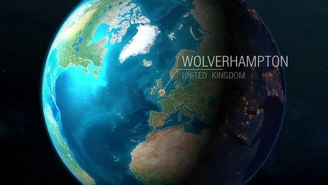 United Kingdom - Wolverhampton - Zooming from space to city Video stock 113748391