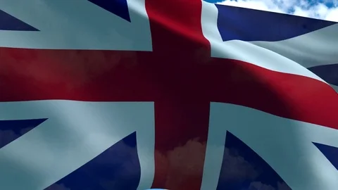 United Kingdom's flag waving Vídeo Stock 71190608