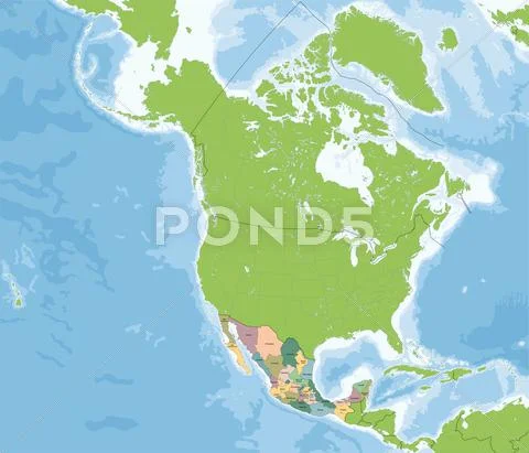 United Mexican States map Stock Illustration