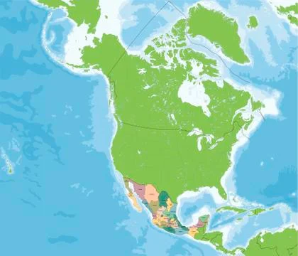 United Mexican States map Stock Illustration