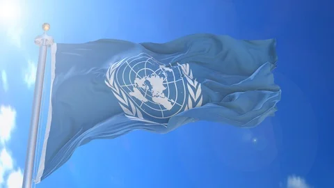 United Nations animated flag pack in 3D and isolated background Stock Footage 119929764