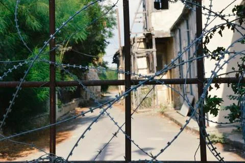 United Nations buffer zone in Cyprus in Nicosia Cyprus Stock Photos