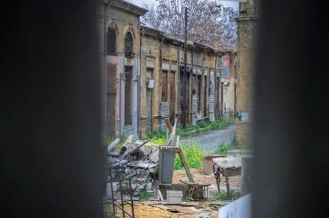 United Nations buffer zone (Green line) in Cyprus in Nicosia. Foto stock