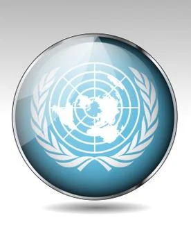United nations flag button Stock Illustration