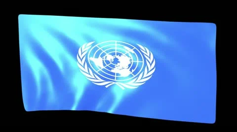 United Nations Flag Far View Video stock 11396653