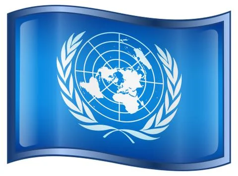 United nations flag icon 库存插图
