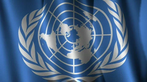 United Nations Flag Loop Stock Footage 548074