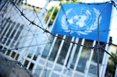 United Nations flag Stock Photos