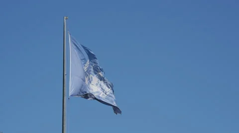 United Nations flag in Rome Italy Stock Footage