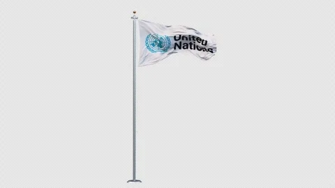 The united nations flag is waving. Video stock 294875128