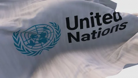 The united nations flag is waving. Video stock 295007225