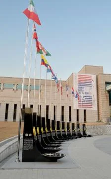 United Nations forces' flags at  War Memorial of Korea Stock Photos