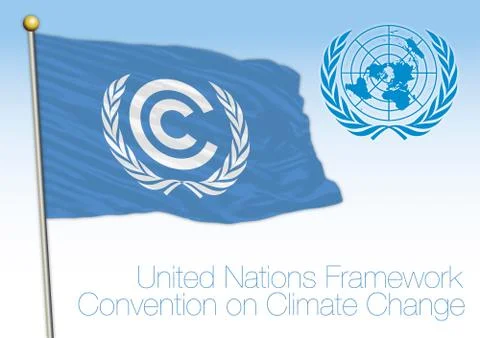 United Nations Framework Climate Change Conference and organization flag 스톡 일러스트