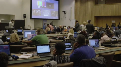 United Nations Journalists section Stock Footage 68570821