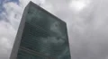 United Nations Organization Building New York City Manhattan Headquarters Cloudy HD Footage