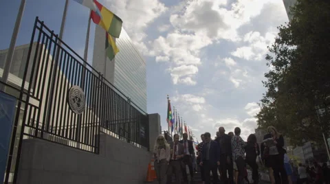 The United Nations, public gate Stock Footage 68538145