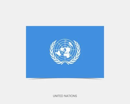 United Nations Rectangle flag icon with shadow. Illustrazione stock