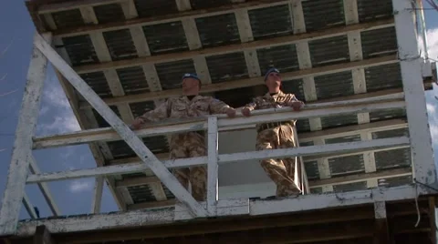 United Nations UN observation post, Cyprus Green Line Buffer Zone Stock Footage 61396297