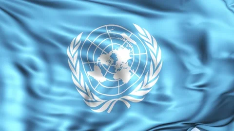 United Nations Waving Flag Background Stock Footage 204139901