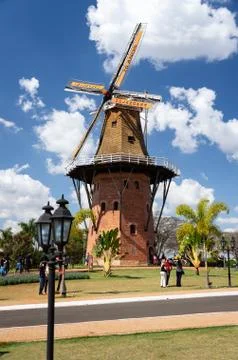 United Peoples Windmill (Moinho Povos Unidos), famous Holambra landmark Stock Photos