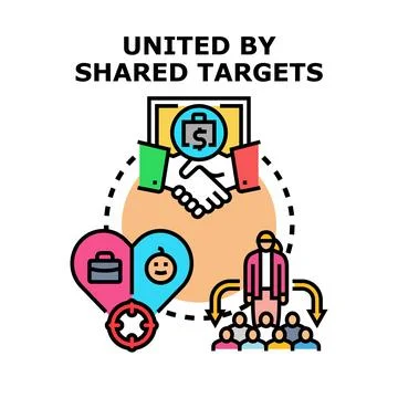 United by shared targets concept vector illustration Stock Illustration