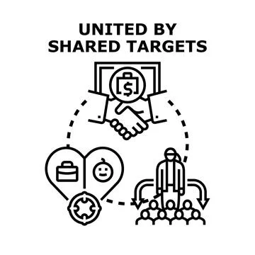 United by shared targets concept vector illustration Stock Illustration
