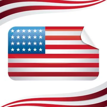United state of american flag in rectangle shape 스톡 일러스트