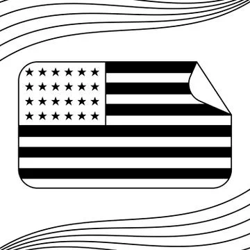 United state of american flag in rectangle shape Illustrazione stock