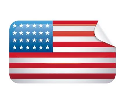 United state of american flag in rectangle shape Stock Illustration