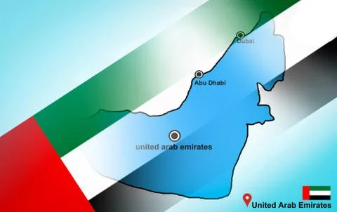 United state of Arab Emirates map and Abu Dhabi Dubai with location map Stock Illustration
