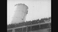 United States: 1910S: Soldiers Depart On Ship. Soldiers On Deck. People Wave Stock Footage