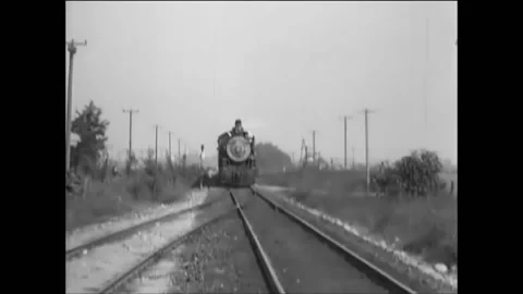 UNITED STATES - 1915 - The train changes direction, much to the surprise of the Stock Footage 304353224