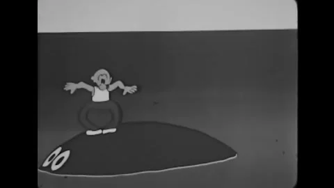 UNITED STATES - 1925 - In this silent animated film, Jeff jumps to avoid Stock Footage 340592071