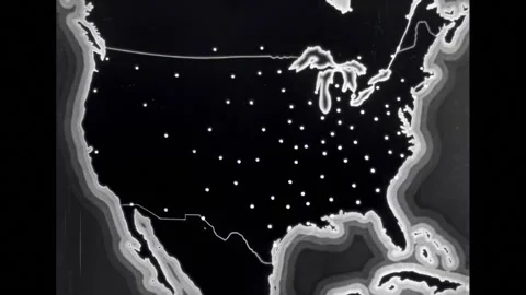 UNITED STATES 1940s: Several different people talking on telephones. Map of Stock Footage 316620234