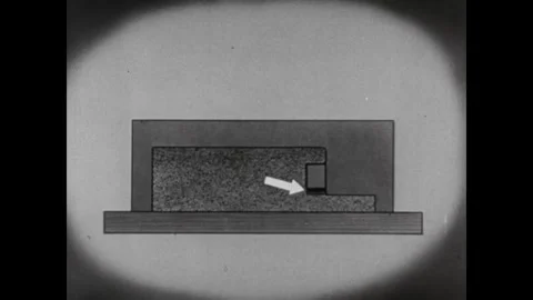 United States 1940s: A technical cross-section diagram of a mold or casting Stock Footage 344888688