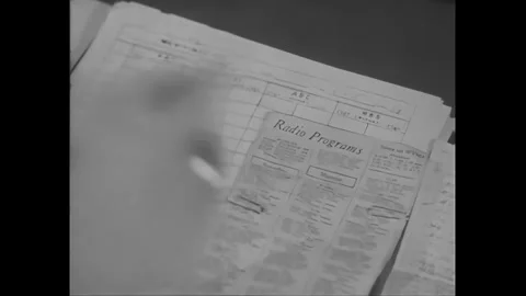 UNITED STATES - 1948 - C.E. Hooper market researchers gather information on Stock Footage 340665341