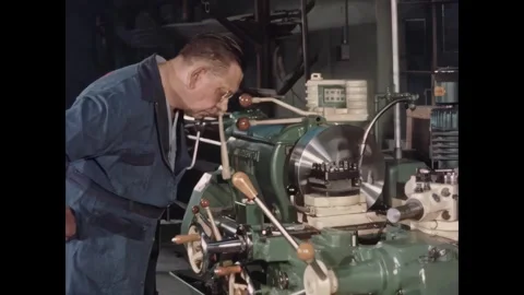 UNITED STATES - 1950s - Measuring tools such as a compass, French curve, and a Stock Footage 340654002