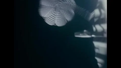 UNITED STATES - 1960 - A camera aboard the capsule captures the flight of the Vídeo Stock 341992994