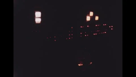 United States 1960s: Blinking computer lights in a darkened room. Printer Stock Footage 329699246