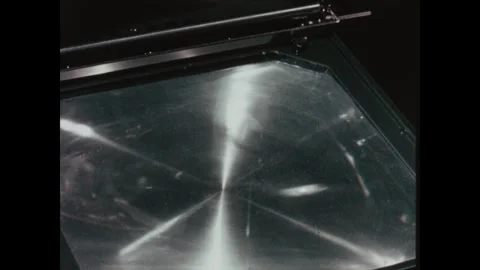 United States 1960s: Man using overhead projector in classroom. Hand places Stock Footage 322142352