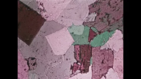 UNITED STATES - 1970s - Patterns of crystals as seen under a microscope. A Stock Footage 340665186