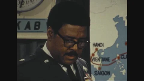 UNITED STATES - 1973: Map briefing - Profile speaker by route lines Stock Footage 344497695