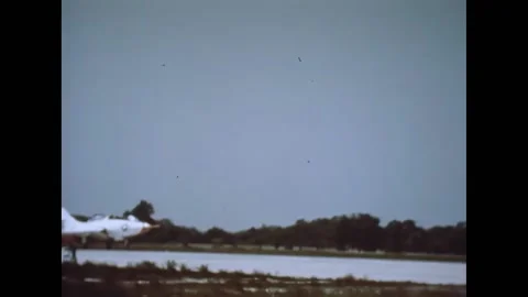 UNITED STATES - 1974 - A pilot is ejected as a Douglas A-4 Skyhawk taxis in a Stock Footage 308103214