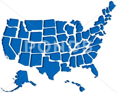 United States 3d map Stock Illustration